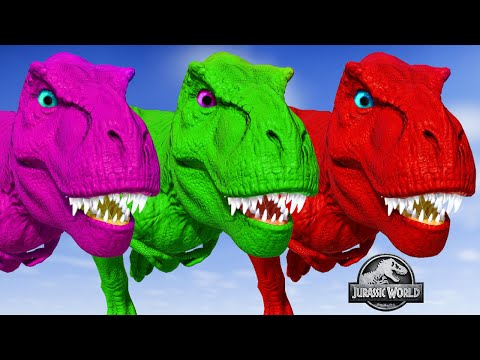 T-Rex vs I-Rex vs Giganotosaurus vs Indoraptor vs Spinosaurus and Other Dinosaurs Fighting