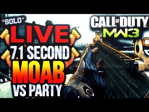 MW3: LIVE *SOLO* 71 SEC NO DAMAGE TAKEN MOAB VS PARTY