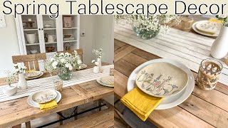 SPRING TABLESCAPE DECOR IDEAS |  Simple Easter Decor | Spring Decorate With Me 🌸