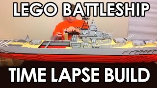 LEGO 7' Battleship Time Lapse Build【USS MISSOURI BB-63】