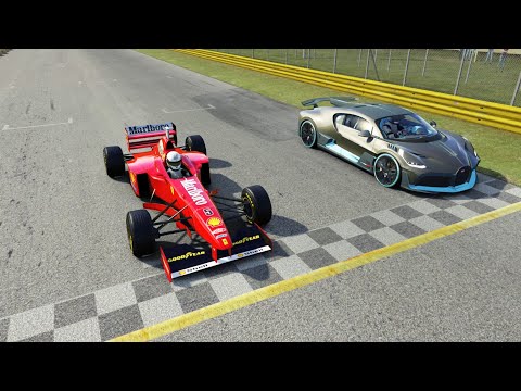 1997 F1 Ferrari F310 Michael Schumacher vs 2019 Bugatti Divo at Monza Full Course