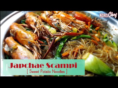 Japchae Scampi Sweet Potato Noodles