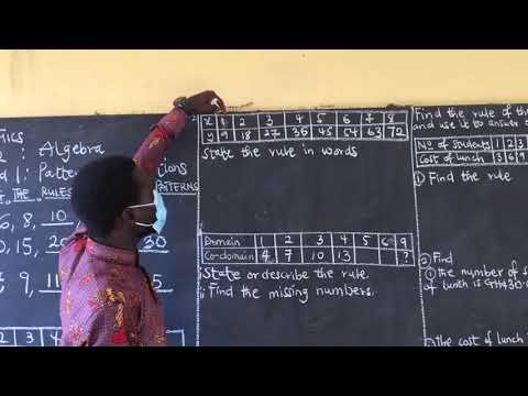 Stating the rules of a given pattern or relation.