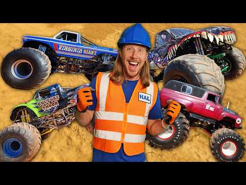 Monster Trucks for Kids | Handyman Hal goes to Monster Truck Show