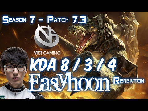 VG Easyhoon RENEKTON vs GRAGAS Top - Patch 7.3 KR Ranked
