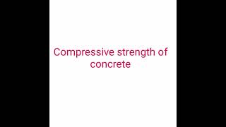 Compressive strength of Concrete for 1, 3, 7, 14 & 28 days