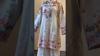 Beige Printed Lawn Kurta Set - Video 1