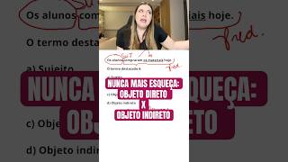 APRENDA EM SEGUNDO: OBJETO DIRETO E OBJETO INDIRETO #linguaportuguesa #estudante #gramatica GO