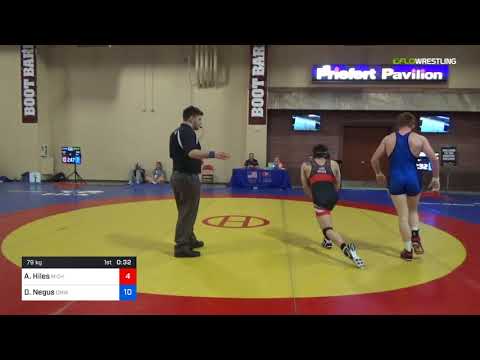 2018 Marine Corps US Open/UWW Junior Freestyle 79 Con 32 #2 - Austin Hiles (Mich) Vs. Donald Negus