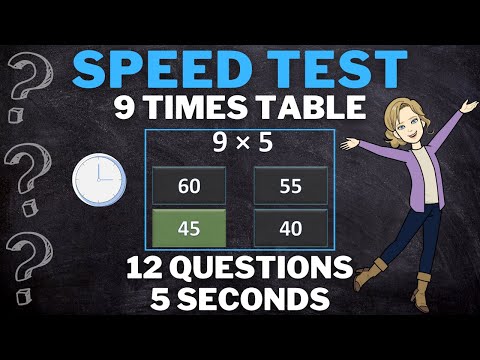 9 Times Table Quiz | Practice the 9 times table | MATH SPEED TEST