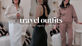 What i’m actually wearing for spring travel | comfy, mix & match outfits 🌼