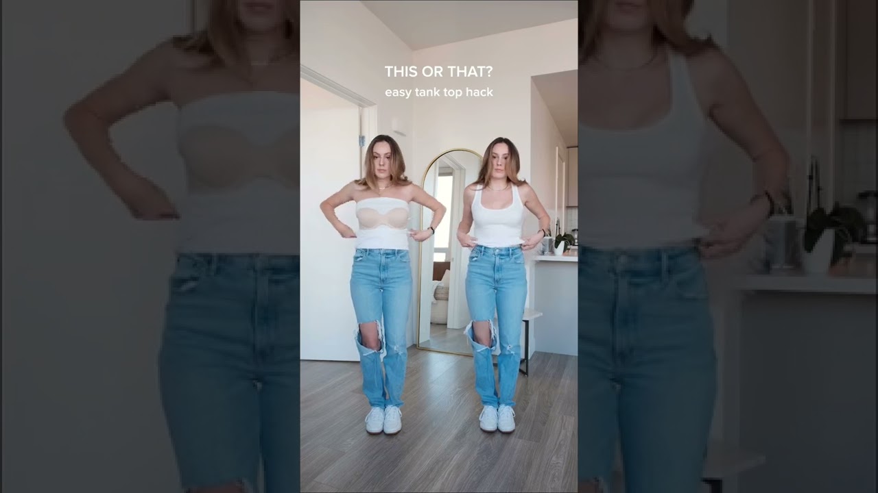 ✨EASY HACK✨ to crop your tank tops WITHOUT cutting it! 🙅🏼‍♀️👀 #shorts