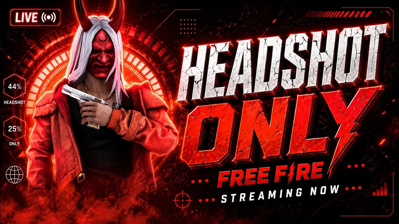 DAY 25 | 🔴LIVE FREE FIRE - HEADSHOT TRY KARTE HAI 2016