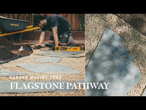 Building a Stepping Stone Garden Pathway｜Kitchen Garden Update｜Flagstone Walkway DIY｜GardenMakingEP4