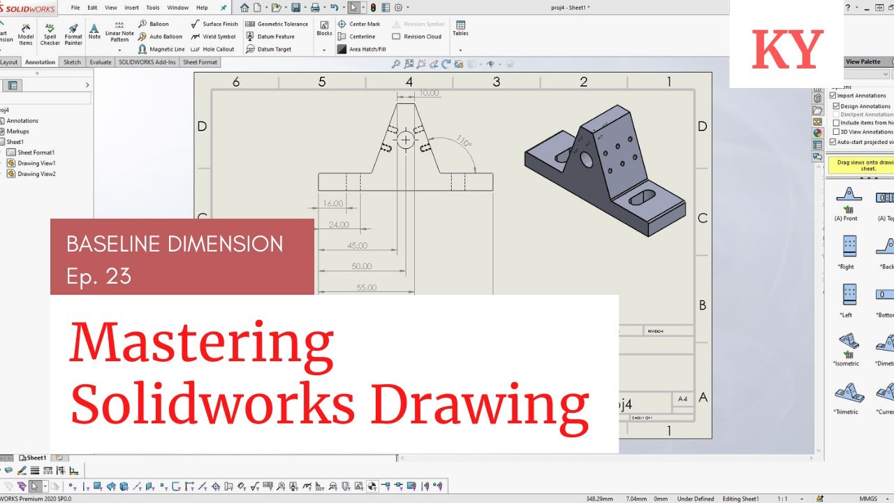 SOLIDWORKS - Baseline Dimension | EP - 23 |