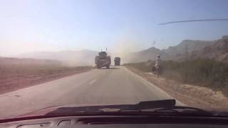 preview picture of video 'De-mining vehicles in action on the road before Samangan - Aybak in Afghanistan'