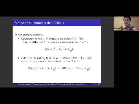 A unitary analogy of Friedberg-Jacquet and Guo-Jacquet periods and central values... - Jingwei Xiao