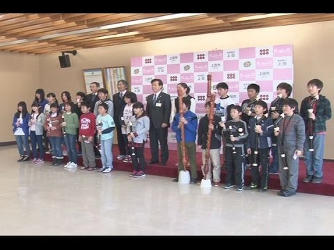 表敬訪問「全日本リコーダーコンテスト出場：川西小学校」 平成26年3月4日