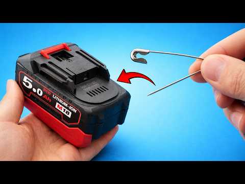 🔋Never Buy Drill Batteries Again! Use a Safety Pin and Watch What Happens!😱