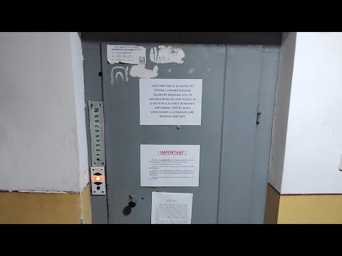 (LOUD MOTOR!) 1974 old original IFMA T46 lift @  B-dul G-Enescu, bl. T48, sc. B, SV, România