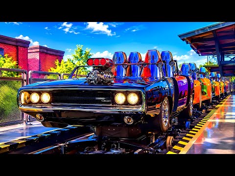 On-ride point of view of Fast & Furious: Hollywood Drift