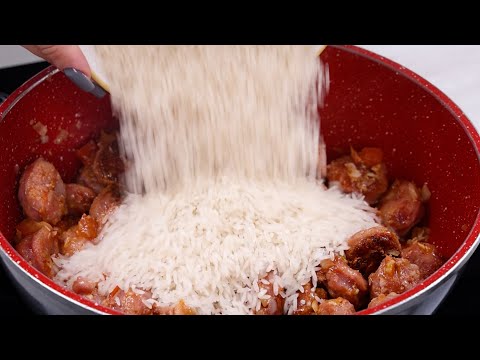 When I make rice with german sausage like this, there’s nothing left.