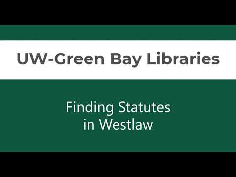 Finding Statutes In Westlaw