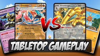 Greninja Ex with Dusknoir Vs Gholdengo Solrock | Tabletop Gameplay