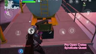 Pry open crates to recover electrical supplies. Syndicate Quest. Get it 👍 #fortnite #tutorial