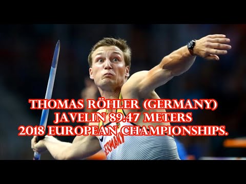 Thomas Röhler (Germany) JAVELIN 89.47 meters 2018 European championships (4 Attempts)