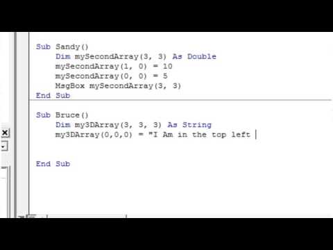 Excel 2010 VBA Tutorial 19   3D Arrays