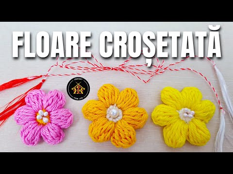 Cum crosetam floare - potrivit ca martisor, brosa sau pentru a decora alte proiecte