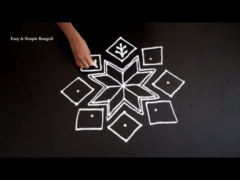 Easy Kolam Design with 9X1 Dots | Easy Rangoli Designs | Simple Kolam Designs | Muggulu Designs Video