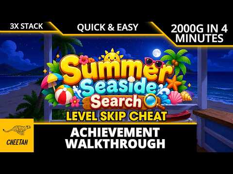 Summer Seaside Search - Easy Level Skip Cheat Achievement Walkthrough (1000G IN 4 MINUTES) 3X STACK