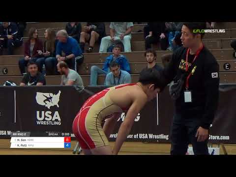 Greco-Roman 55 RR Rnd 2 - Hee Dong Son (Kore) vs. Kyndall Rutz (NMU )