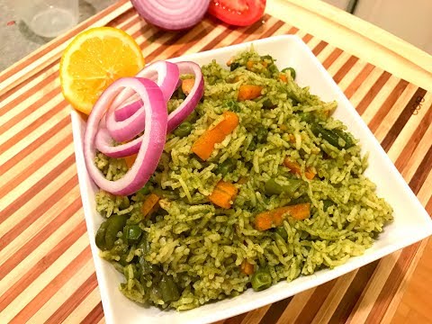 Coriander Rice recipe | How to make coriander rice | Lunch Box Recipe | Variety  Rice Recipe Video