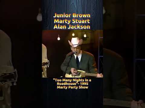 Junior Brown with Alan Jackson and Marty Stuart on the Marty Party Show in 1995 with the song Too Ma