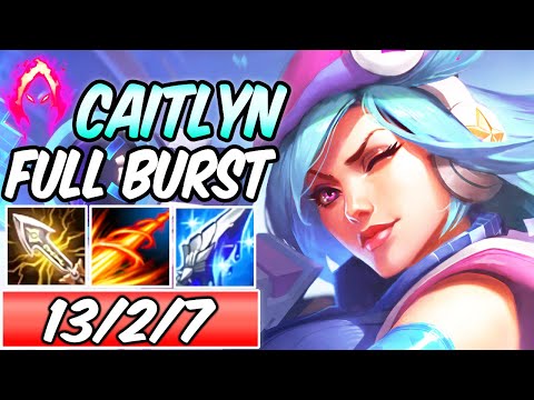 *FULL BURST CAITLYN* ONE-SHOT FULL AD CRIT DARK HARVEST + MANAMUNE | New Build & Runes | Caitlyn ADC