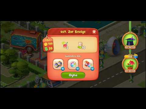 Gardenscapes Zor Seviye 669 Güçlendiricisiz başlayarak geçildi. Hard Level 669 No Boosters.