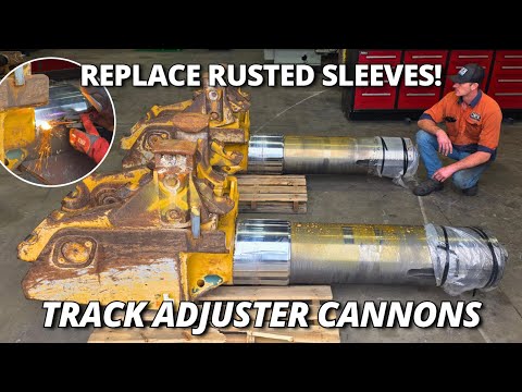 Replacing Rusted Sleeves on a D10 Dozer Track Adjuster Cannons