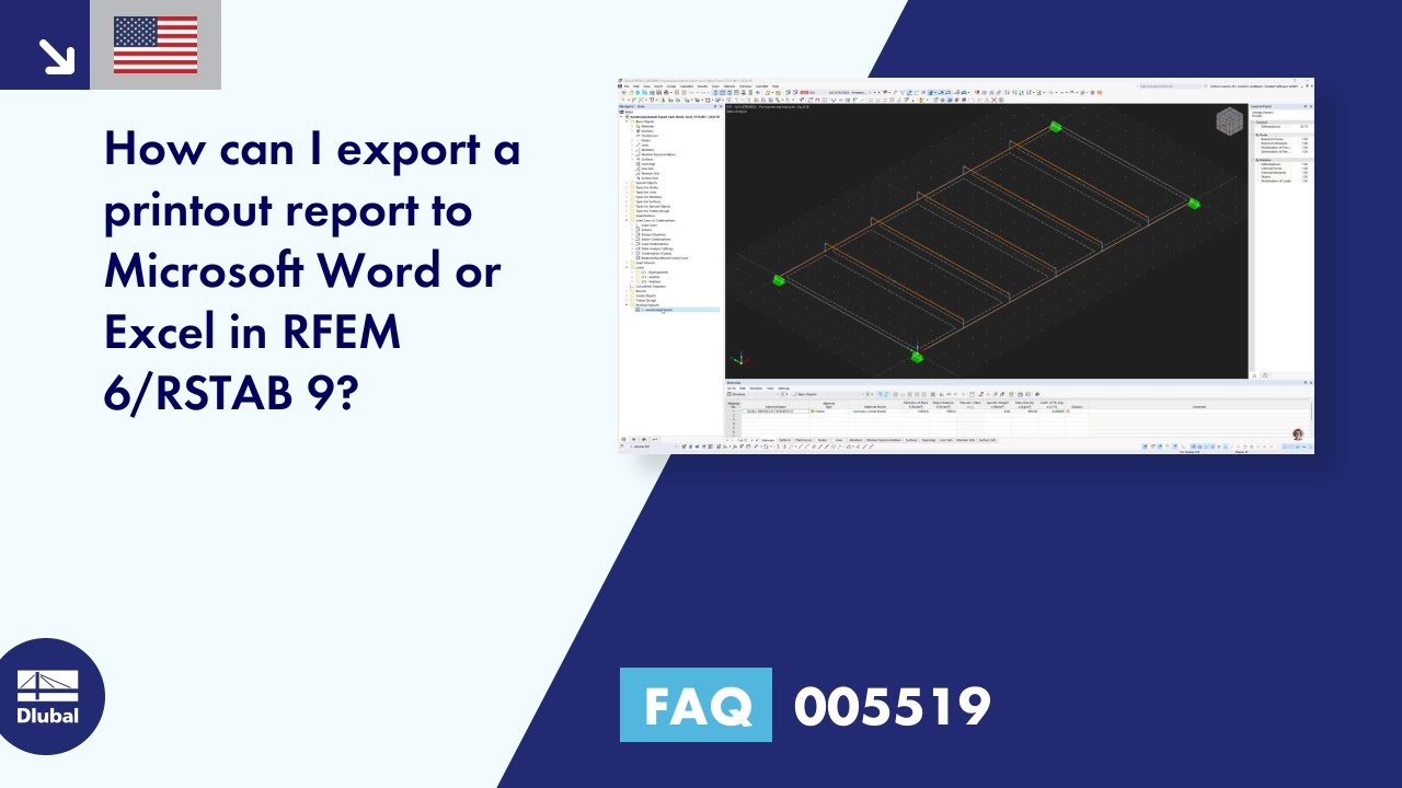 FAQ 005519 | How can I export a printout report to Microsoft Word or Excel in RFEM 6 / RSTAB 9?
