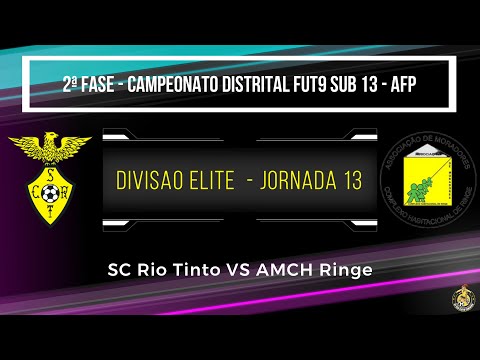 Campeonato Distrital AFP - SUB13 FUT9 - 13ª Jornada Divisão Elite (SCRT 2 VS 2 AMCH Ringe)