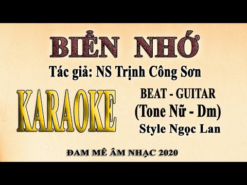 Karaoke BIỂN NHỚ (Trịnh Công Sơn) Tone Nữ Guitar