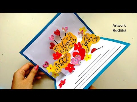 Handmade Happy New Year Card | Pop up Card | Beautiful Cards at Home
