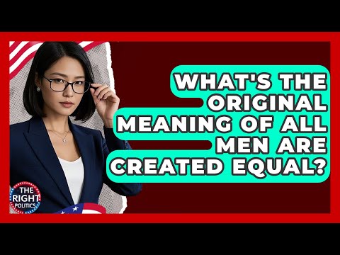 What's The Original Meaning Of All Men Are Created Equal? - The Right Politics