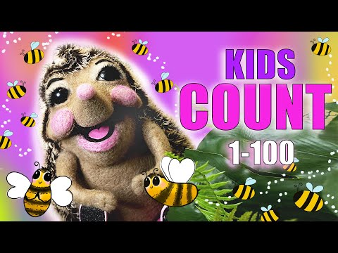 Count 1-100 Bees // Fun Number Learning for Kids // English Counting with Missy May Hedgehog