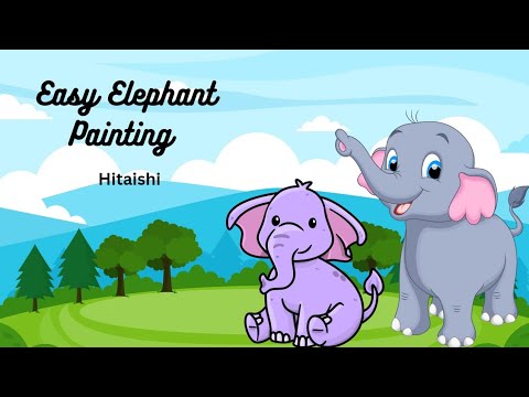 Easy Elephant 🐘 Painting For Beginners