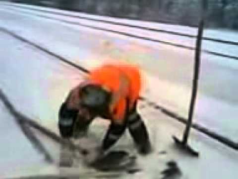 STUPID DRUNK RUSSIAN AT WORK