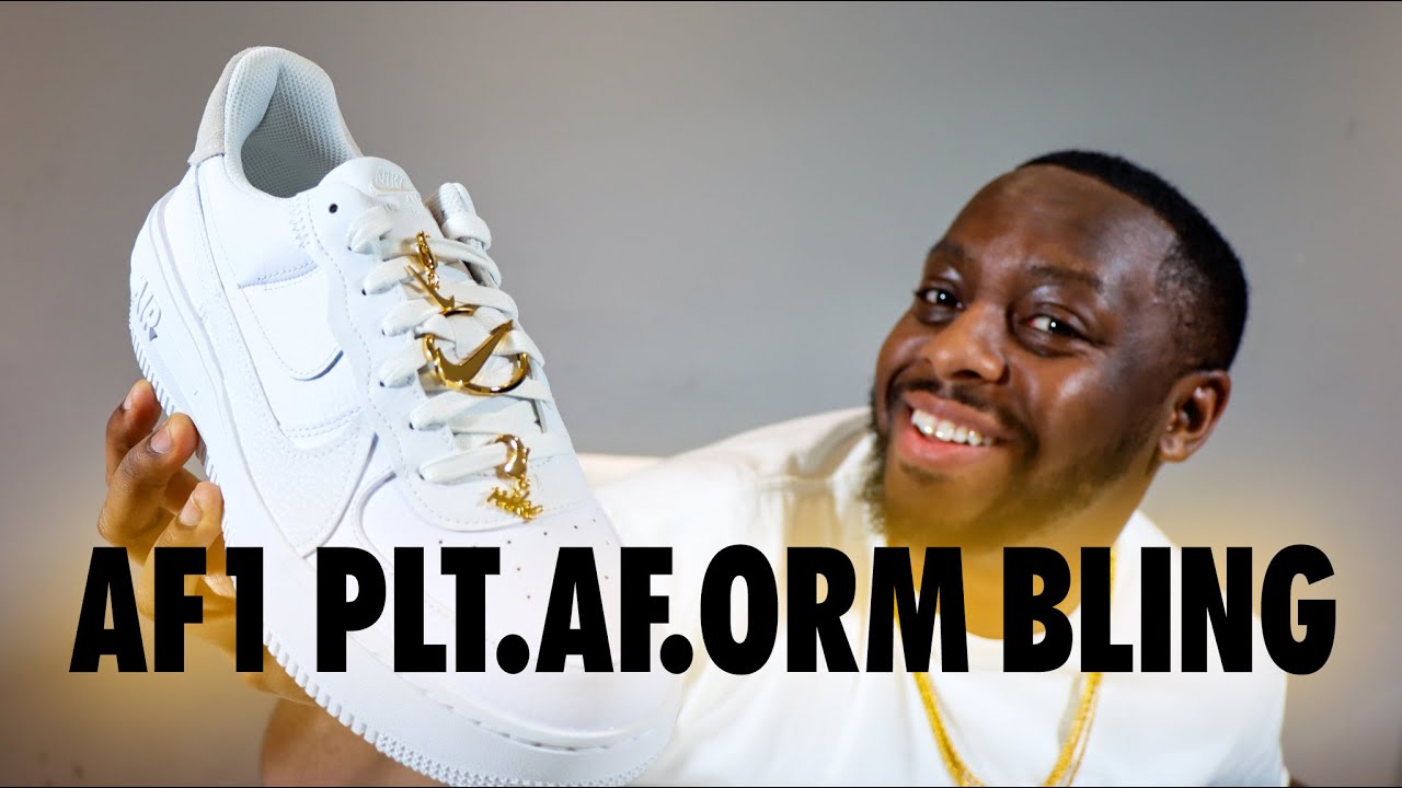 Nike Air Force 1 PLT.AF.ORM Bling White Gold Sneaker Review QuickSchopes 626 Schopes FB8473 100