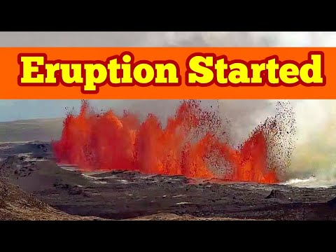 Eruption Started  Iceland Svartsengi Volcanic System Fissure Erupts,